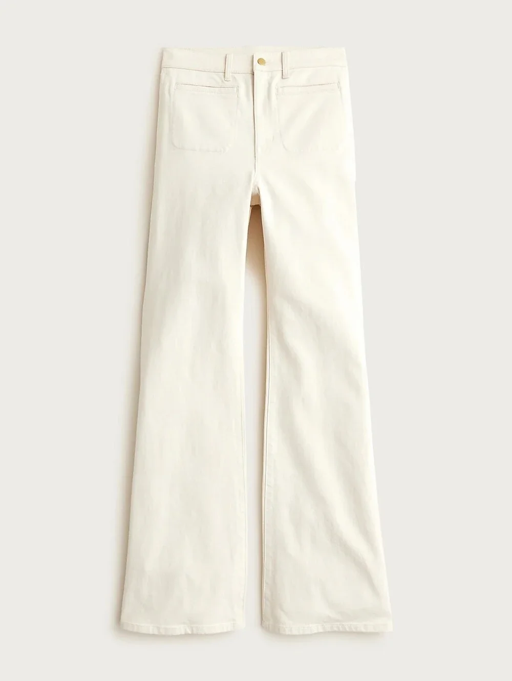 J. CREW Vintage Flare Jean Ecru Wash Ivory Full Length High Rise Sailor Size 30